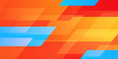 Abstract 3D geometric orange and blue overlap background with simple square pattern. Colorful background design. Bright and modern pattern concept. vector