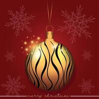 Free illustration of a Christmas ornament with a line pattern design on a red background. vector