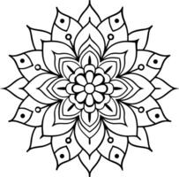circular ornament of mandala flowers vector