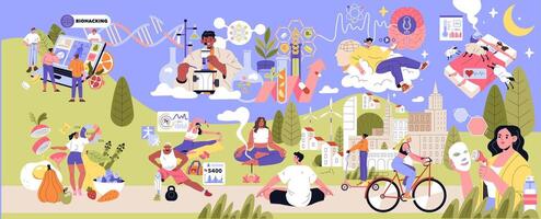 Biohacking. Flat Illustration vector