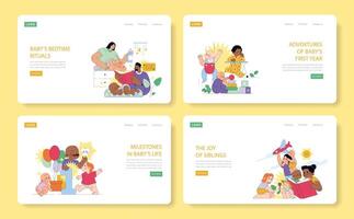 The First Year Of A babys Life. Flat Illustration vector