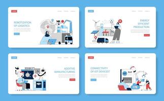 Production Automation. Flat Illustration vector