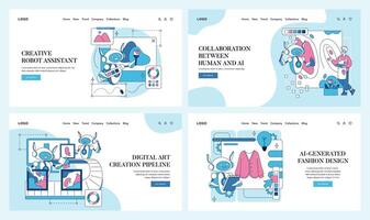 Automation In Creativity. Flat Illustration vector