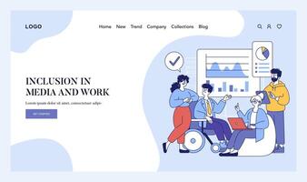 Inclusion In Media And Work. Flat Illustration vector