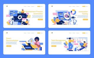 Development Process Automation. Flat Illustration vector