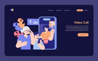 Tech Help Across Generations. Flat Illustration vector
