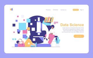 Data Science. Flat Illustration vector