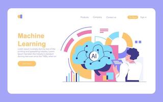 Data Science. Flat Illustration vector