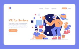 Tech Help Across Generations. Flat Illustration vector