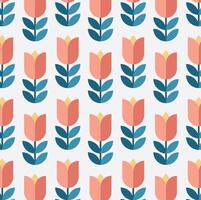 Botanical pattern flowers, leaves, and abstract shapes. Perfect for print, wallpaper, fabric, and home decoration. The retro flower pattern colorful nature with vintage tones vector