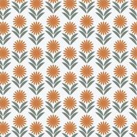 Botanical pattern flowers, leaves, and abstract shapes. Perfect for print, wallpaper, fabric, and home decoration. The retro flower pattern colorful nature inspired with vintage tones vector