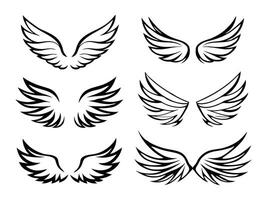 Set of Decorative Angel and Bird Wings Collection.. vector