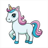 simple unicorn with beautiful and cartoon illustration vector