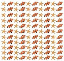 starfish and clownfish as a pattern background vector