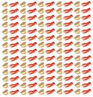 lobster and clams as a pattern background vector