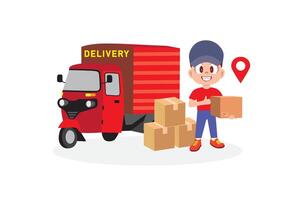 Safe and Fast Package Transport Service vector
