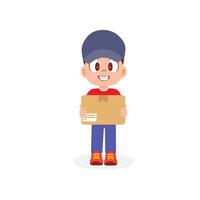 Fast and Friendly Delivery Boy vector