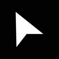 Pointer arrow icon. Computer mouse cursor symbol on black background. vector