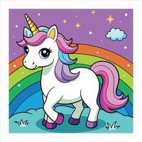 unicorn with star background vector