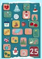 advent calendar hand drawn illustration vector