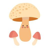 Yellow-Capped Mushroom with Winking Face vector