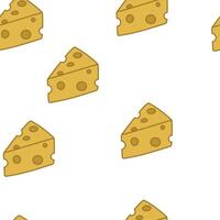 Seamless Cheese Pattern on White Background vector