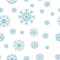 Blue Snowflake Pattern on White Background vector