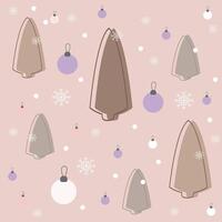 Christmas Ornaments and Trees Pattern vector