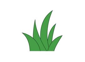 Minimalist Green Grass Tuft Icon vector
