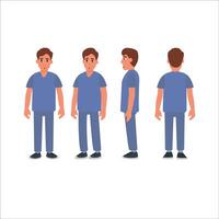 man in four angles vector