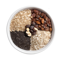 Overlapping flakes form the base for a nutritious energy snack filled with dates and oats png
