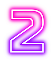 Gradient Neon Number 2 png