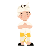 Illustration of a cute Balinese Boy. Illustration of a boy standing to greet png