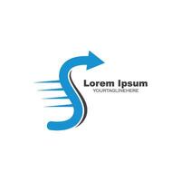 S letter arrow concept design vector