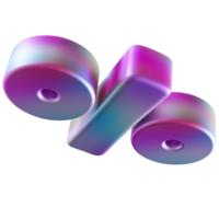Holographic percentage symbol on transparent background. Futuristic, modern design. Color gradient. Ideal for representing sales png