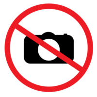 Nein Fotografie Zeichen auf ein leer Hintergrund. geeignet zum Sicherheit, Privatsphäre, oder beschränkt Bereiche. png