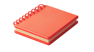 A red notebook with a spiral binding png