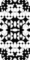 Stained glass window symmetric composition in Bauhaus style. Graphics black and white pattern of simple circle geometric shapes vector