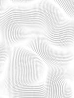 Soft wavws halftone dots background. Bubbles surface point texture. Abstract wavy dotted wallpaper. Distorted wavy web surface, gradient spotted digital white pattern vector