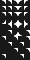 Geometric form of combining and dividing the circles in black and white. Bauhaus style composition of the arches. Design pattern of various halves and quarters rounded shapes mosaic vector