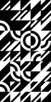 Black and white retro geometric modular combinatorial pattern for cover design. Abstract triangle and square diagonal lines art background. Trendy bauhaus style vector