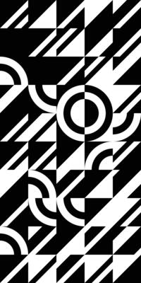 Black and white retro geometric modular combinatorial pattern for cover design. Abstract triangle and square diagonal lines art background. Trendy bauhaus style
