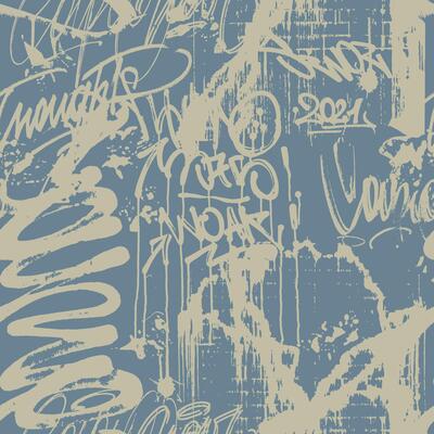 Graffiti teenagers pattern. Abstract seamless grunge text print. Collage of lettering and different tags. Wall street ornament. Old school and urban street art theme. Monochrome background