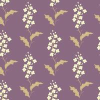 Seamless pattern with flowers on a purple background vector