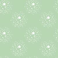 Seamless, abstract pattern with stars on a light green background vector