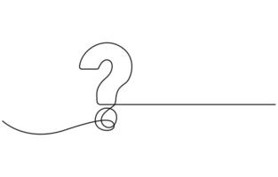 Question Mark continuous line one line drawing isolated illustration vector