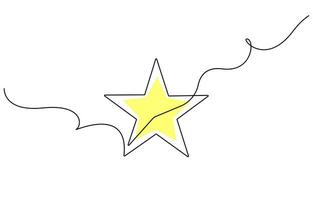 Star in continuous line drawing vector