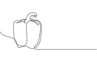 Capsicum continuous one line art drawing vector