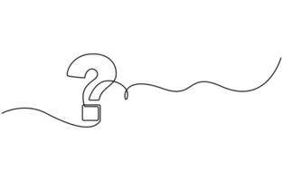 Question Mark one line drawing vector