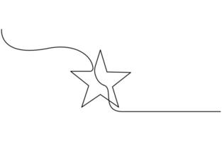continuous line drawing Star vector